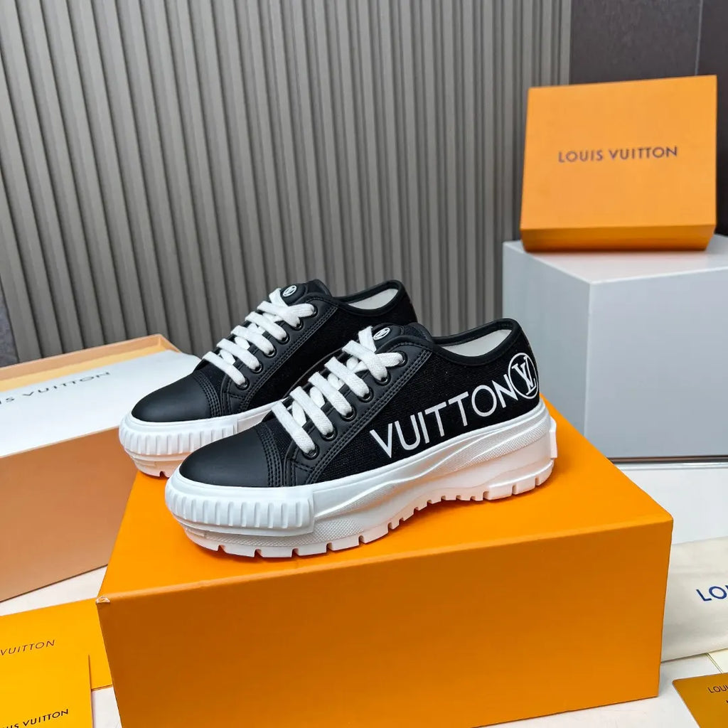 LV Black Canvas Sneakers - Hình 6