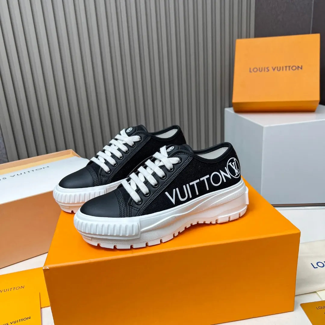 LV Black Canvas Sneakers - Hình 6