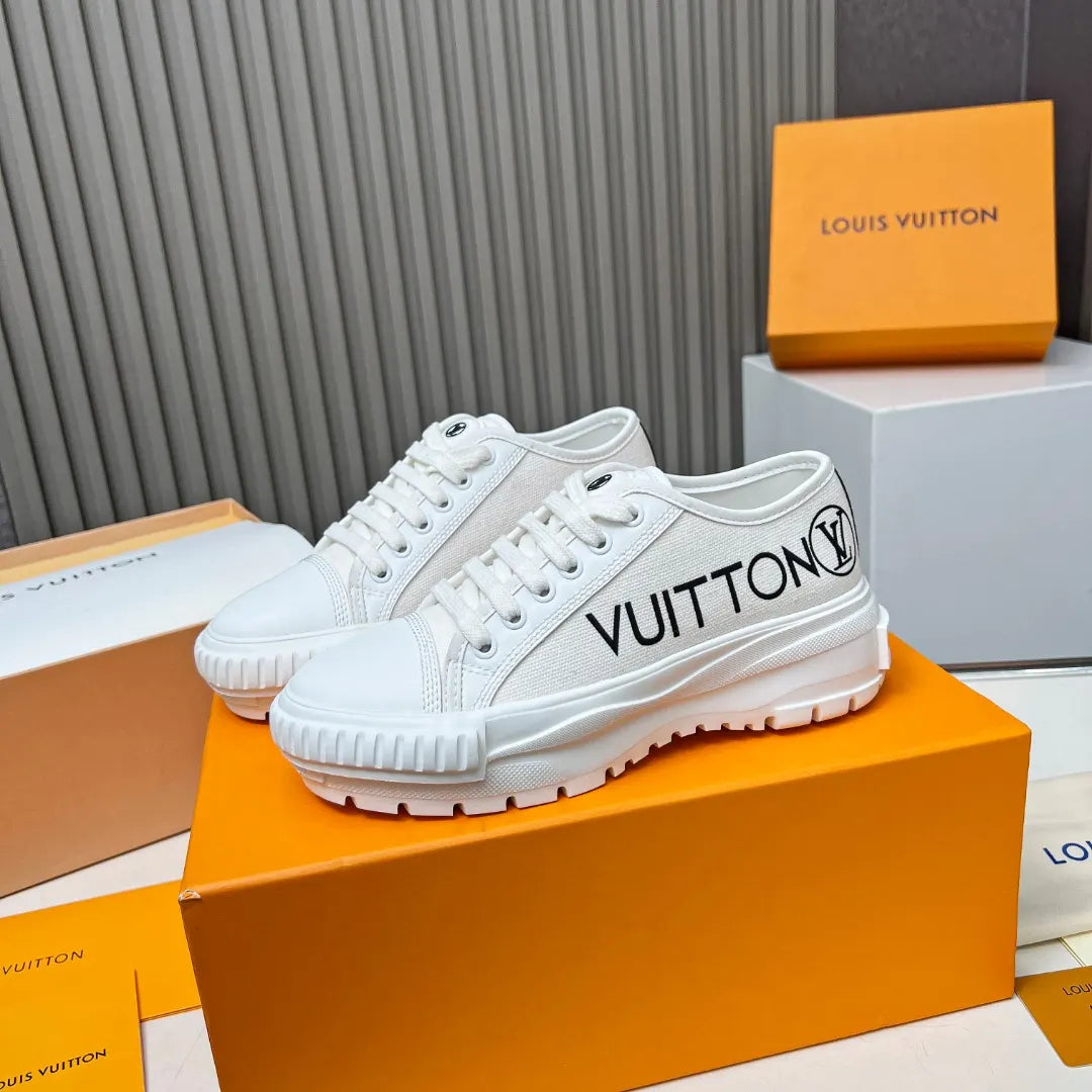 LV White Canvas Trainer - Hình 5