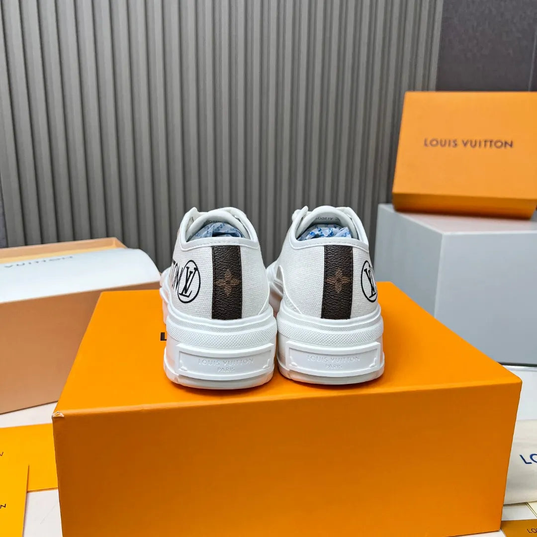 LV White Canvas Trainer - Hình 4