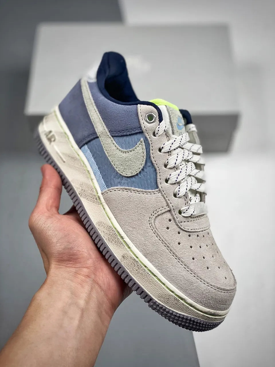 Nike Air Force 1 Grey Blue Suede