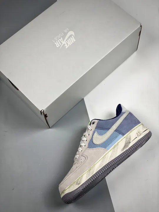Nike Air Force 1 Grey Blue Suede - Hình 3