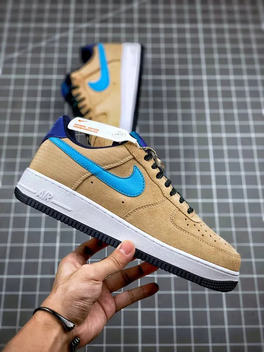 Nike AF1 Tan Suede Blue - Hình 3