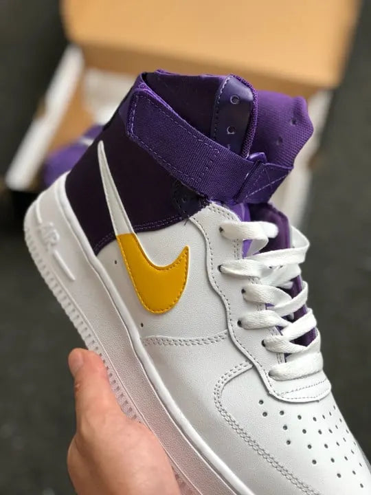 Nike AF1 High White Purple Gold - Hình 5