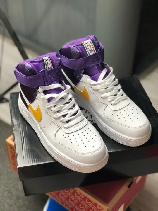 Nike AF1 High White Purple Gold - Hình 2
