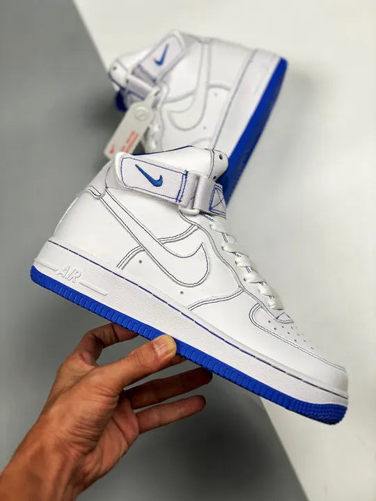 high Nike Air Force 1 White Blue - Hình 2