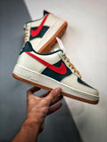 Nike AF1 Ivory Green Red