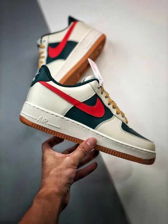 Nike AF1 Ivory Green Red
