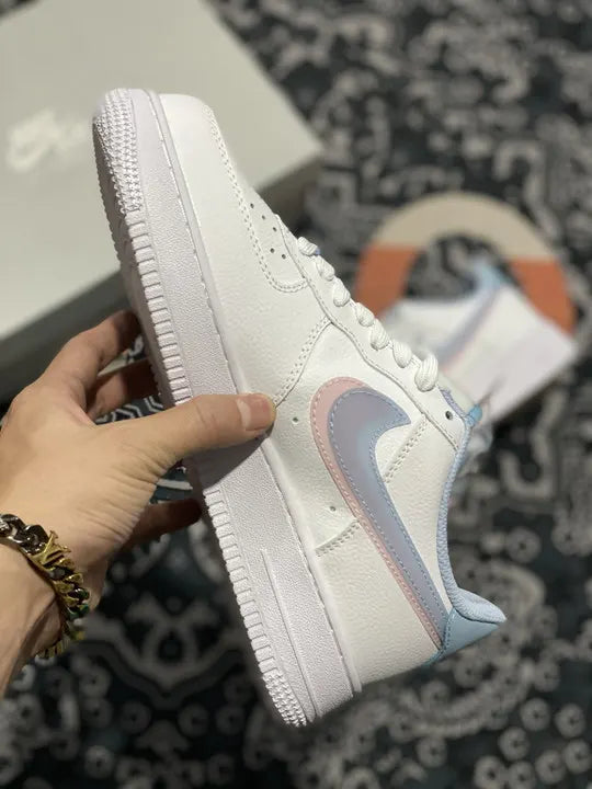 Nike White Pink Blue AF1 - Hình 7