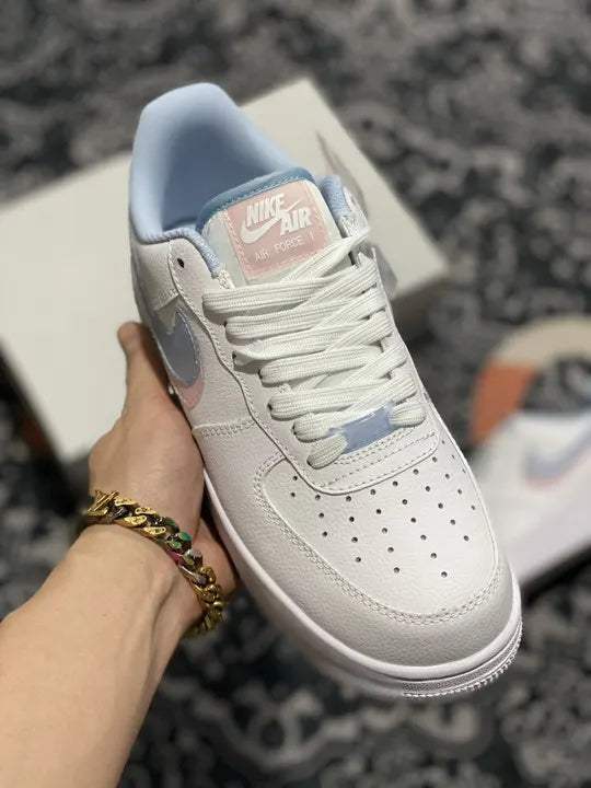 Nike White Pink Blue AF1 - Hình 3