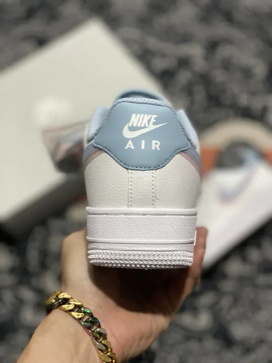 Nike White Pink Blue AF1 - Hình 5