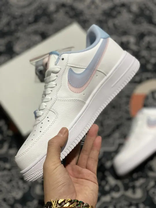 Nike White Pink Blue AF1 - Hình 8