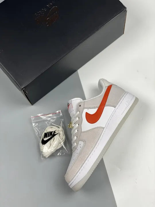 orange Nike Air Force 1 Grey Suede - Hình 3