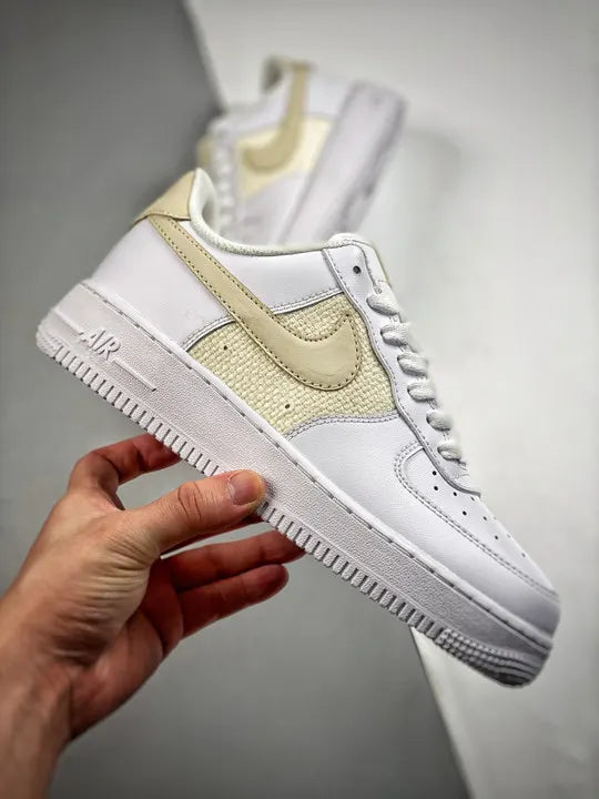 white Nike Air Force 1 Hemp