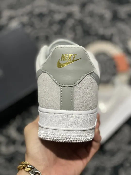 silver Nike Air Force 1 Grey Suede - Hình 6