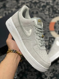 silver Nike Air Force 1 Grey Suede