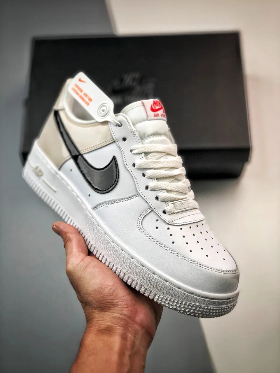 Nike AF1 White Black Swoosh
