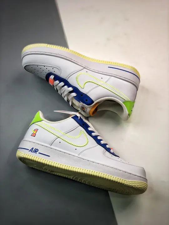 Nike AF1 White Neon Stitch - Hình 3