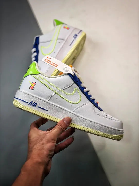 Nike AF1 White Neon Stitch - Hình 2
