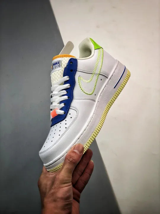 Nike AF1 White Neon Stitch - Hình 4