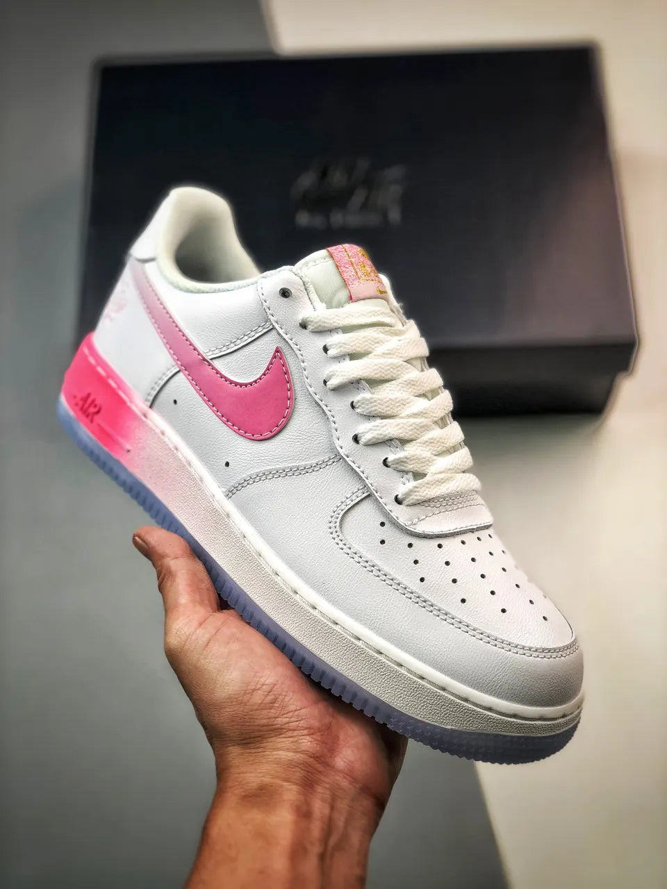 Nike AF1 White Pink Gradient