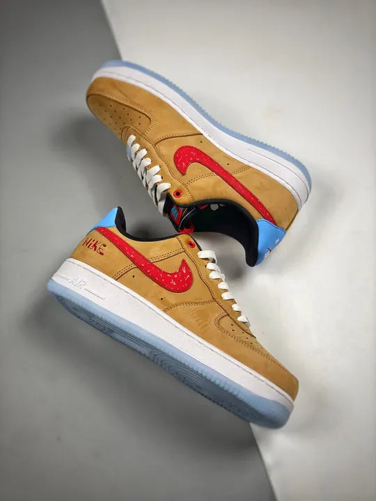 Nike Air Force 1 Tan Red - Hình 4