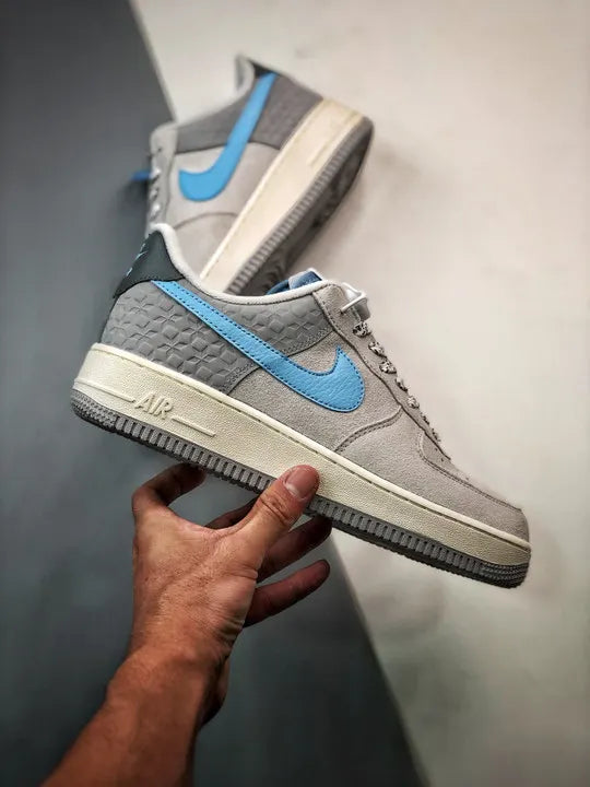 Nike AF1 Grey Blue Suede - Hình 2