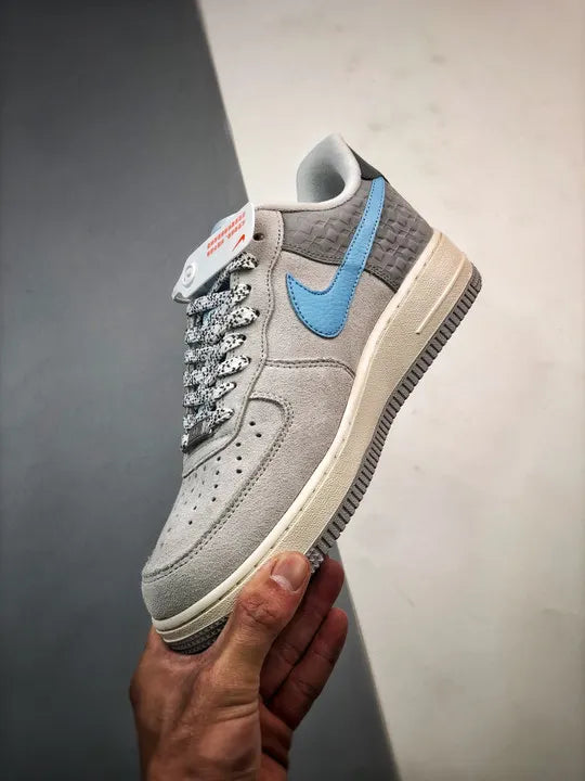 Nike AF1 Grey Blue Suede - Hình 5
