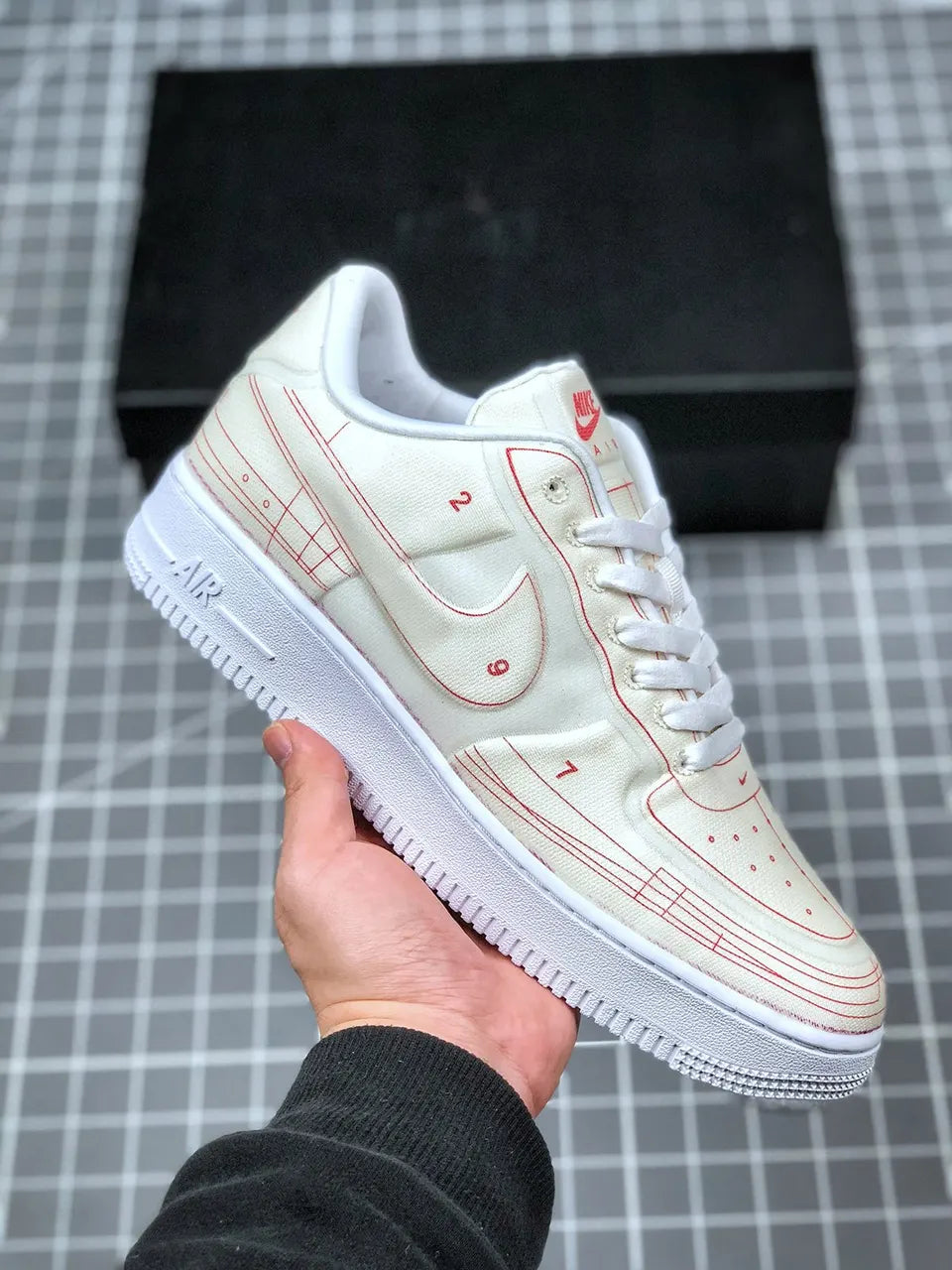 Nike AF1 Blueprint White Red