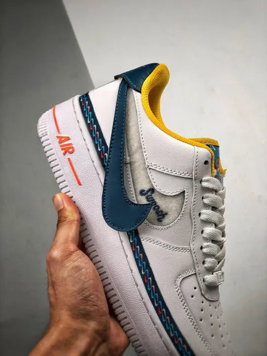 men Nike Air Force 1 White Teal - Hình 4