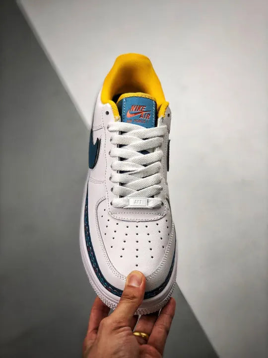 men Nike Air Force 1 White Teal - Hình 7