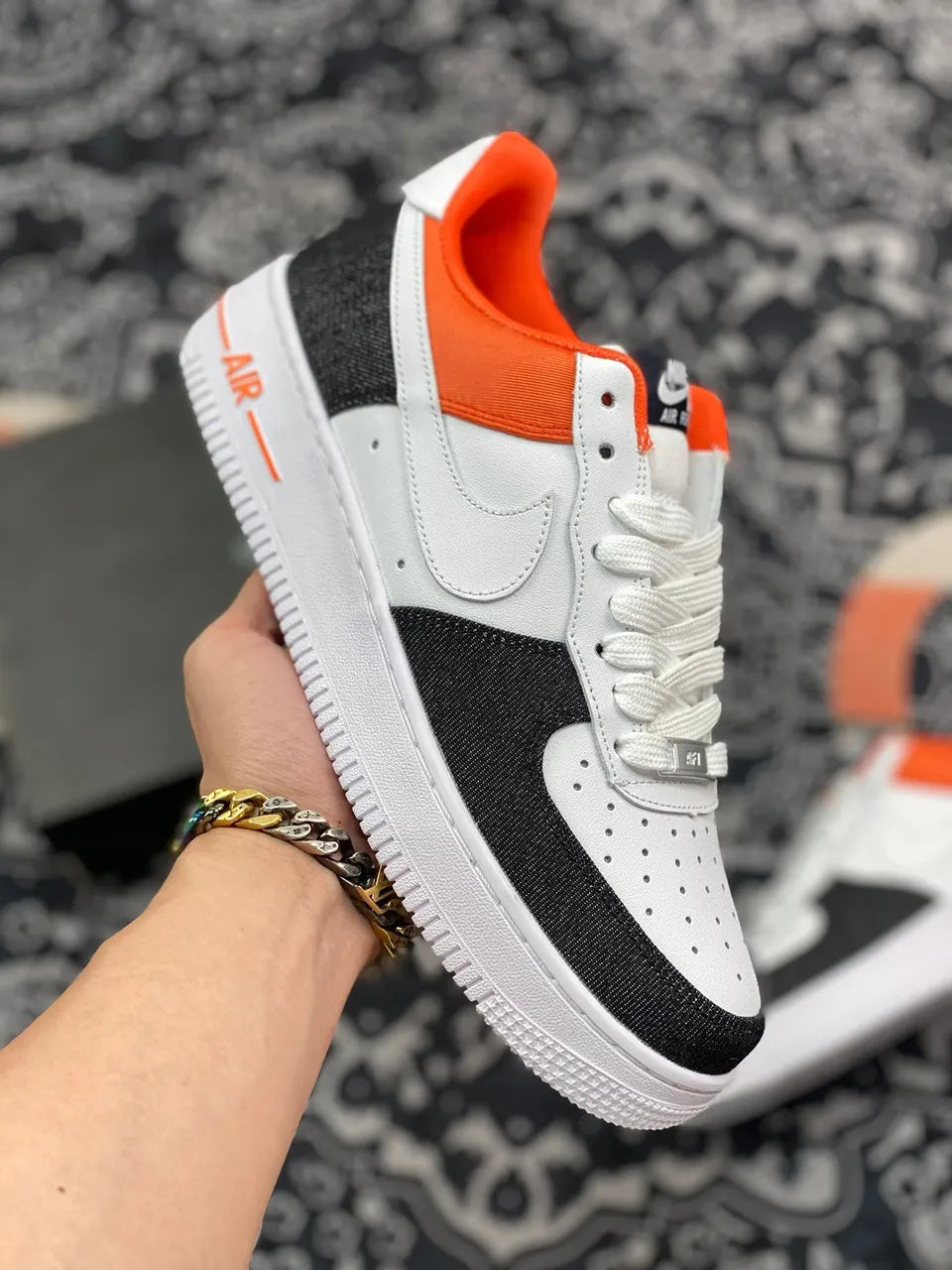 Nike AF1 Orange Black