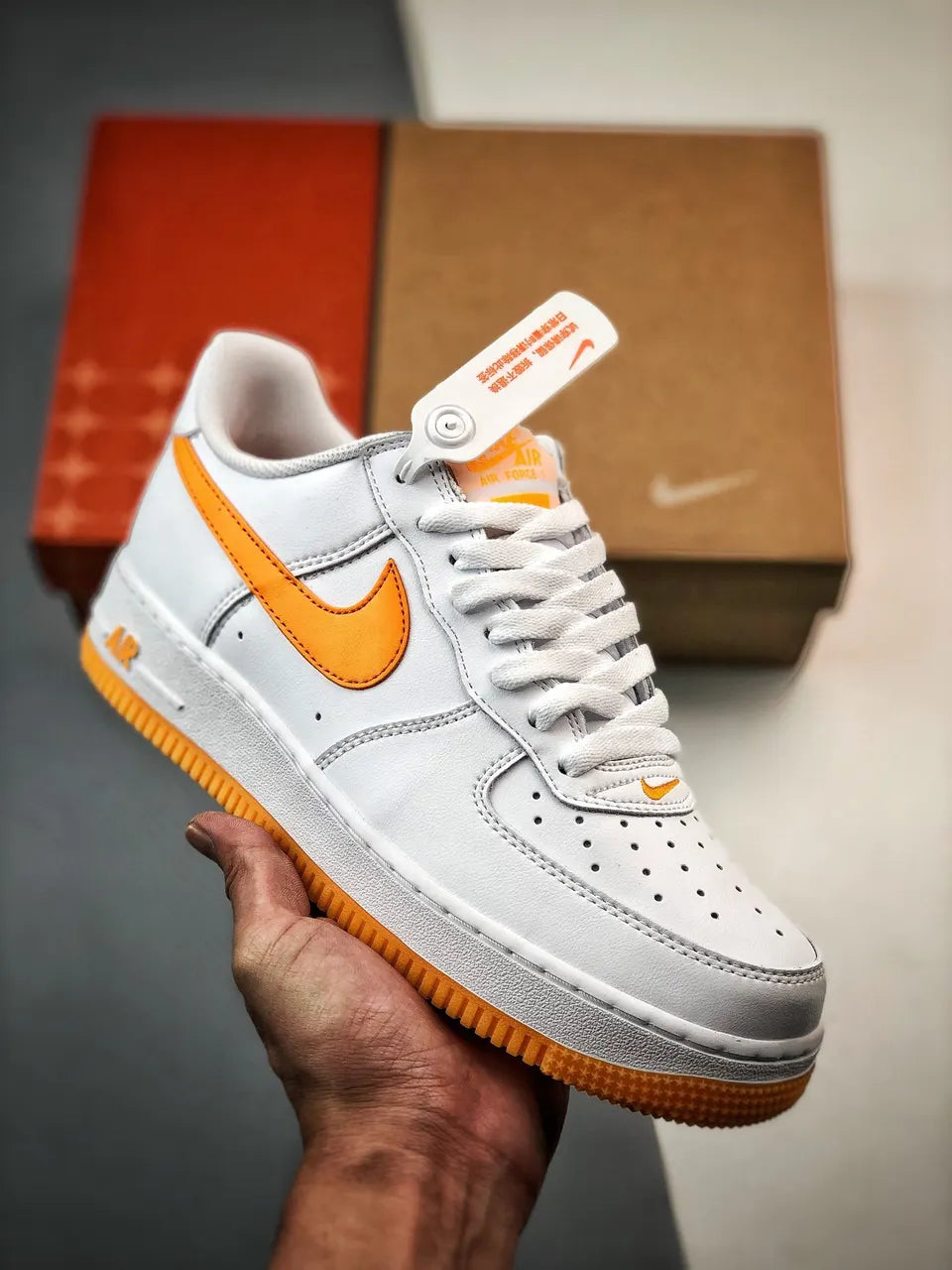 Nike White Orange Air Force 1
