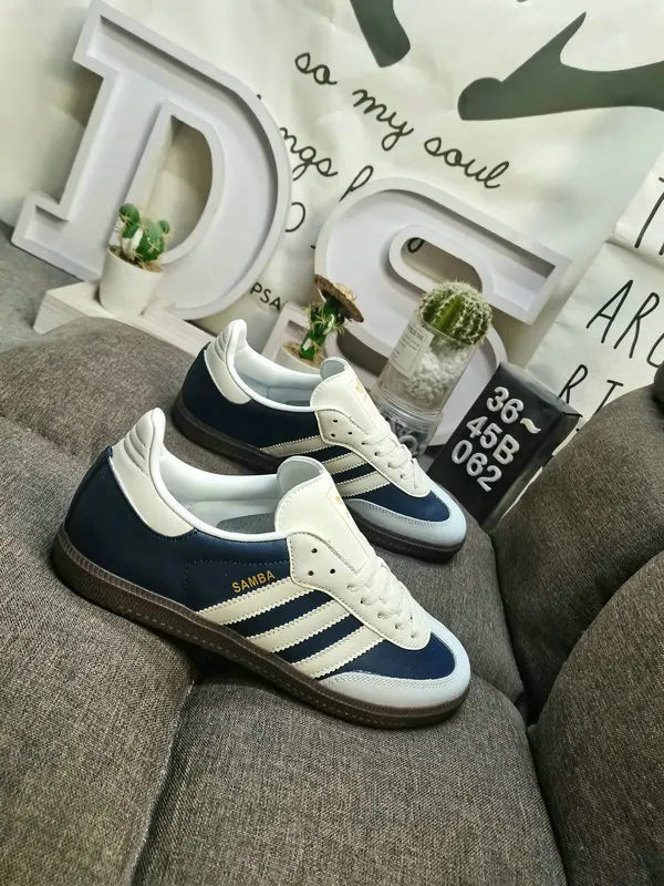 Adidas Samba Navy White Leather - Hình 3