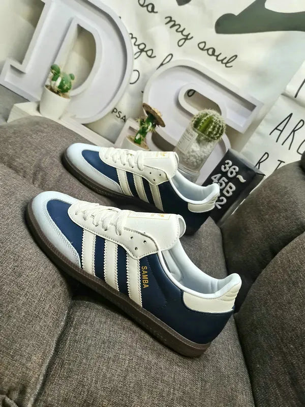 Adidas Samba Navy White Leather - Hình 5