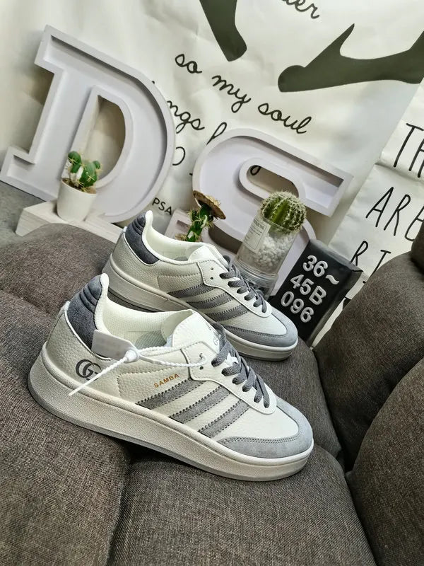 textured Adidas Samba Cream Grey - Hình 3