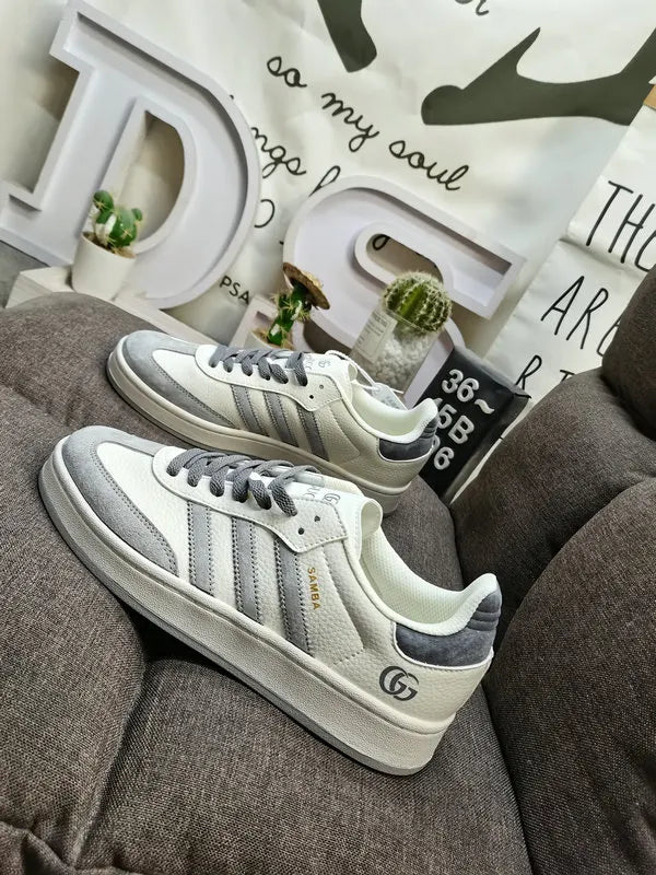 textured Adidas Samba Cream Grey - Hình 5