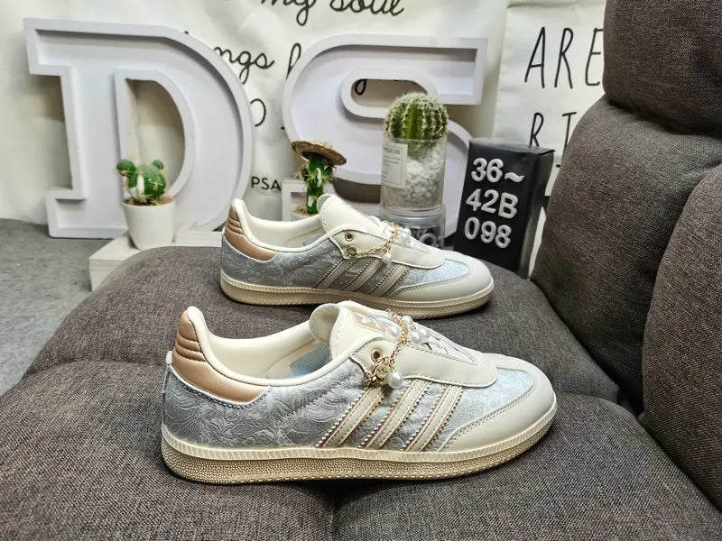 Adidas Samba Floral Grey Gold