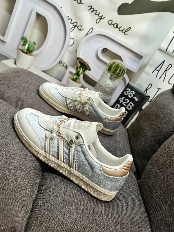 Adidas Samba Floral Grey Gold - Hình 5