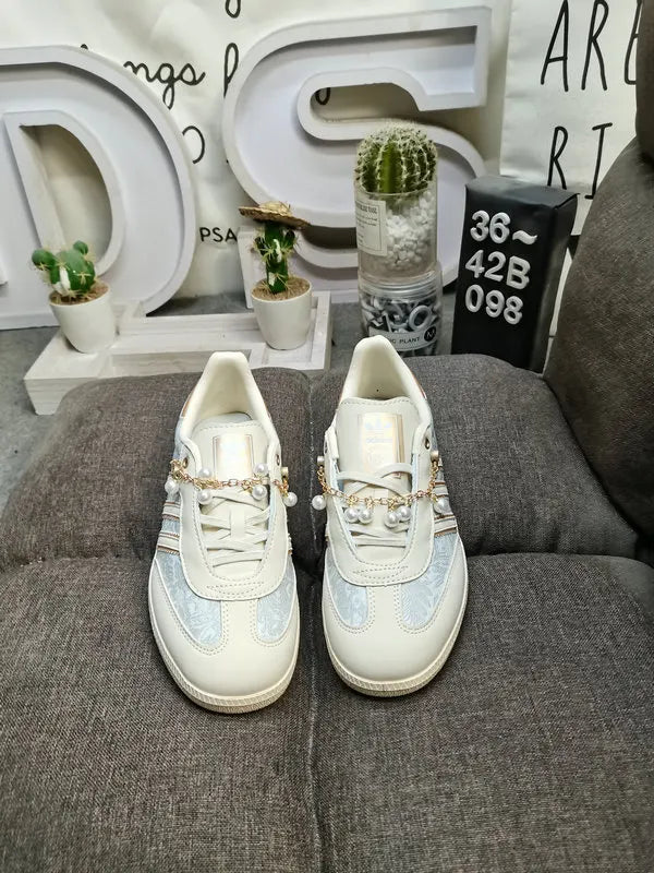Adidas Samba Floral Grey Gold - Hình 2
