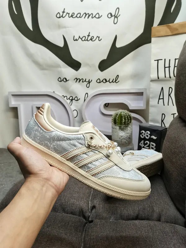 Adidas Samba Floral Grey Gold - Hình 7