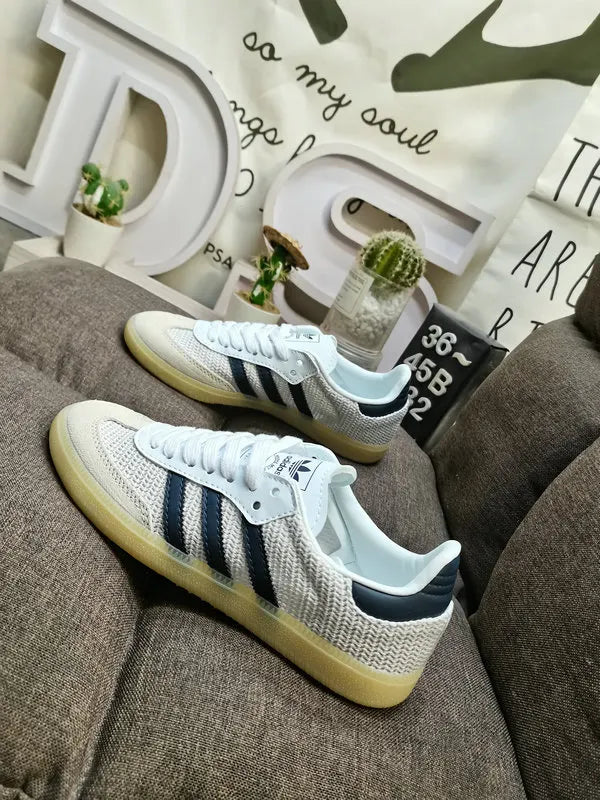 Adidas Samba Knit White Navy - Hình 5
