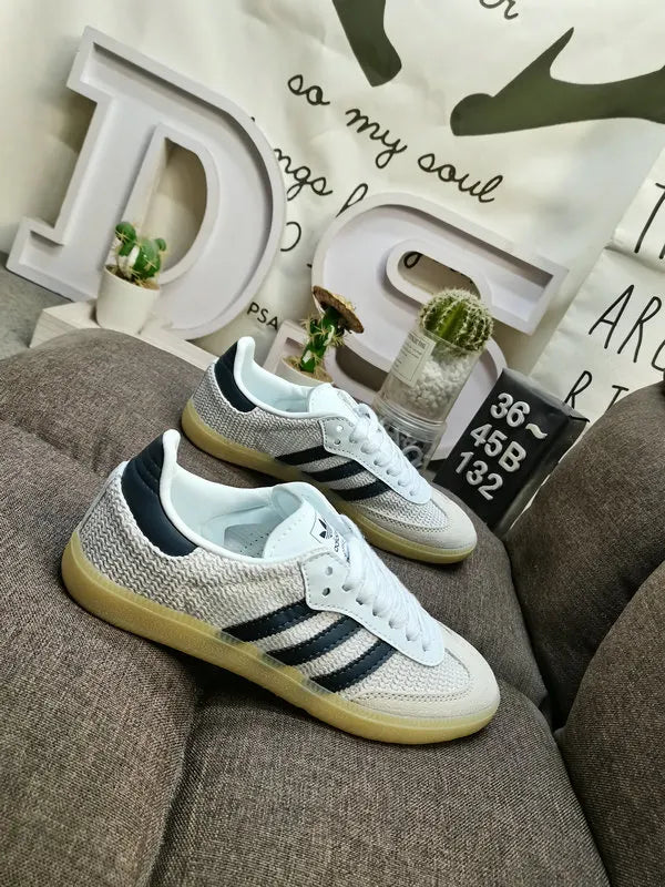 Adidas Samba Knit White Navy - Hình 3