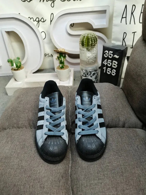 suede Adidas Superstar Gray Black - Hình 2