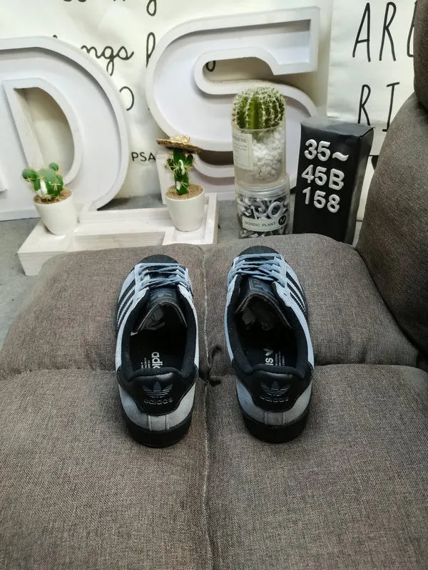 suede Adidas Superstar Gray Black - Hình 4