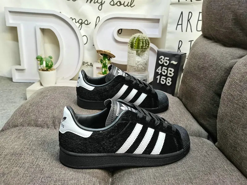 Adidas Superstar Black Fur