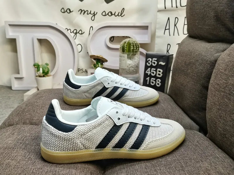 classic Adidas Samba Knit White Navy