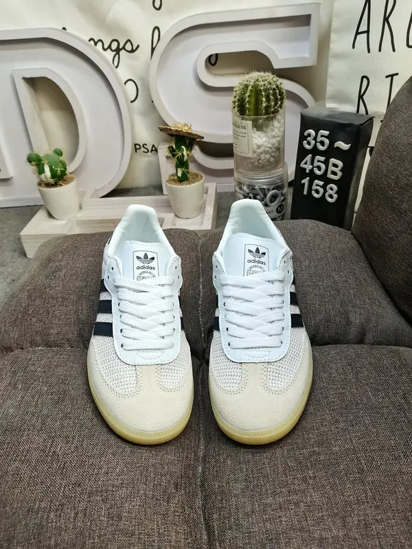 classic Adidas Samba Knit White Navy - Hình 2