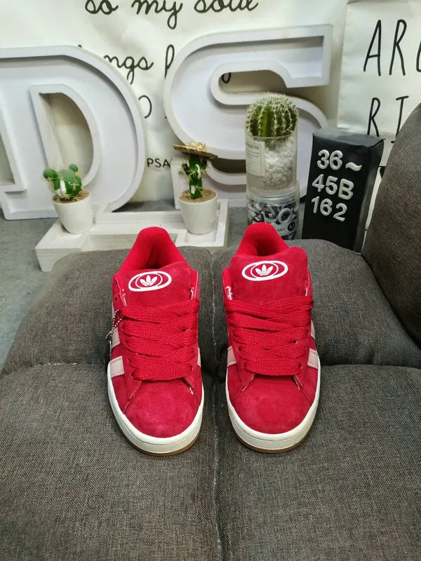 pink Adidas Campus Red Suede - Hình 2