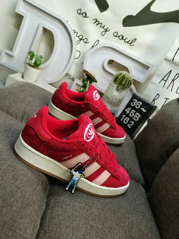 pink Adidas Campus Red Suede - Hình 3